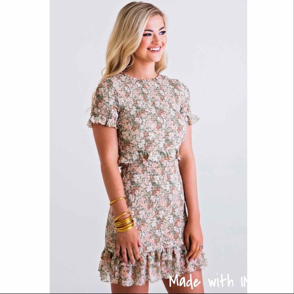Karlie Floral Chiffon Dress